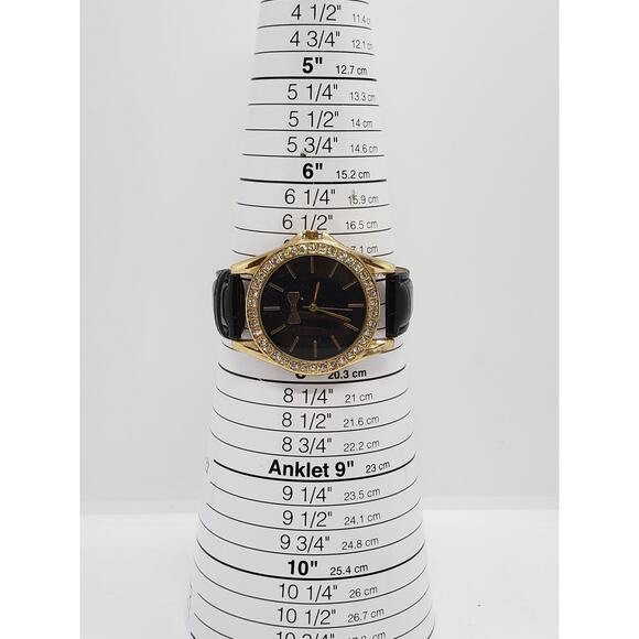 Jessica Carlyle Men's dress watch. Black face, jeweled bevel. 9270 Working watch - Picture 9 of 9